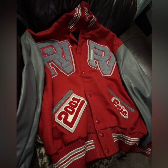 Delong Other - Vintage DeLong Leather Wool Bomber Letterman Varsity Jacket USA 2X Eric 2001